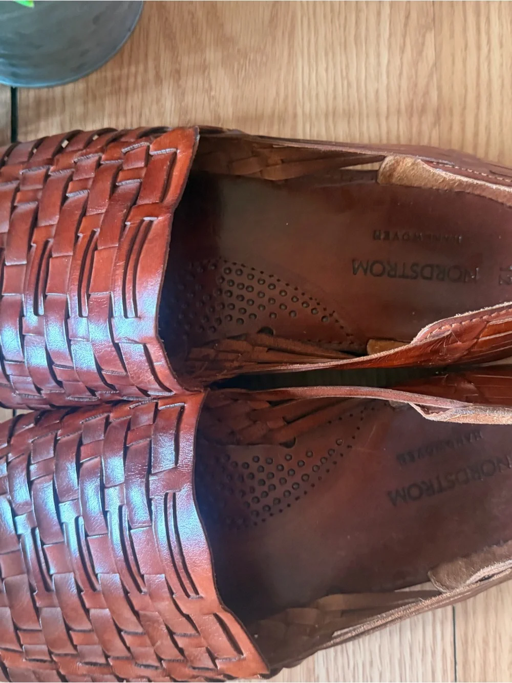 Men's Shoes Size 12 Hand Woven Braided Brown Leather Nordstrom Handwoven